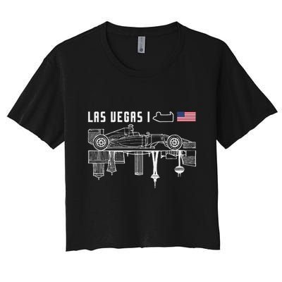 Las Vegas Circuit Us America Formula Racing Race Car Lovers Crop Top