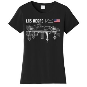 Las Vegas Circuit Us America Formula Racing Race Car Lovers Women's T-Shirt