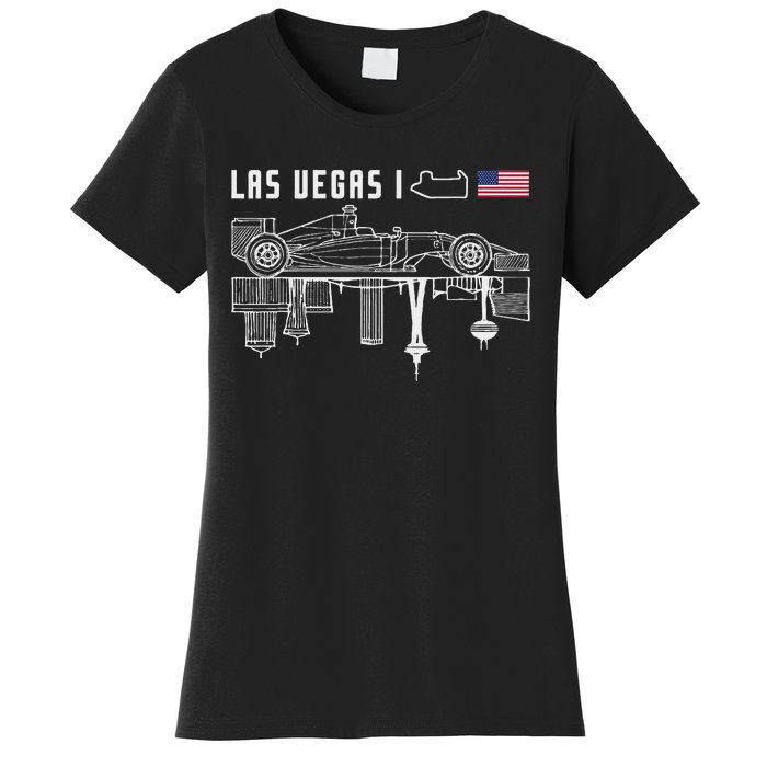 Las Vegas Circuit Us America Formula Racing Race Car Lovers Women's T-Shirt