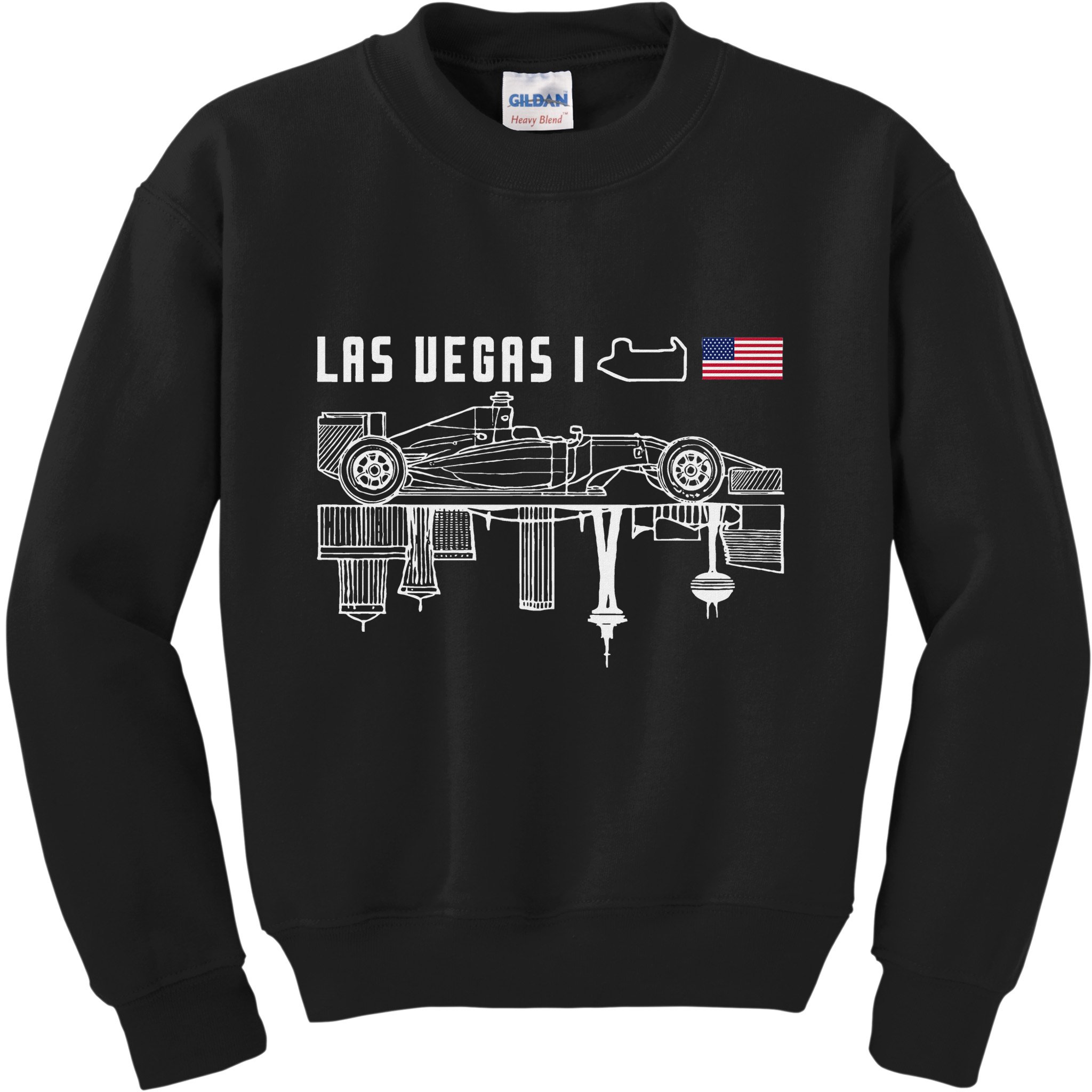 Las Vegas Circuit Us America Formula Racing Race Car Lovers Kids Sweatshirt