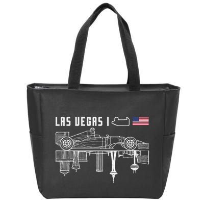 Las Vegas Circuit Us America Formula Racing Race Car Lovers Zip Tote Bag