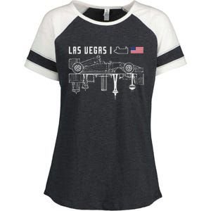 Las Vegas Circuit Us America Formula Racing Race Car Lovers Enza Ladies Jersey Colorblock Tee