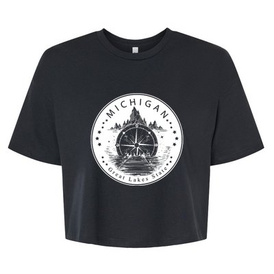 Lake View Compass Michigan Logo Bella+Canvas Jersey Crop Tee