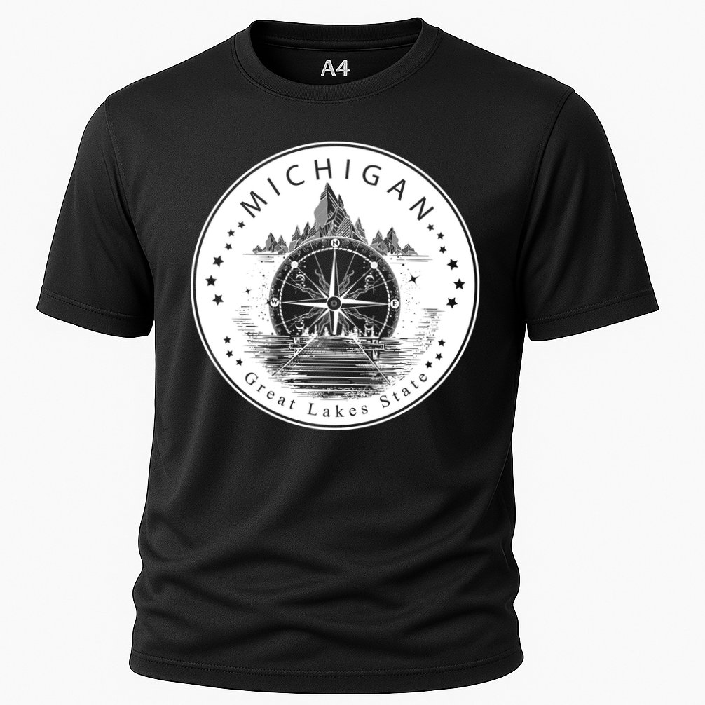 Lake View Compass Michigan Logo Cooling Performance Crew T-Shirt