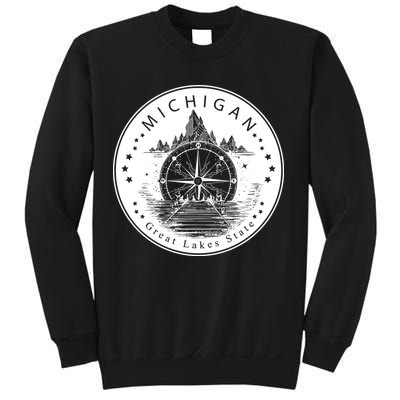Lake View Compass Michigan Logo Sweatshirt