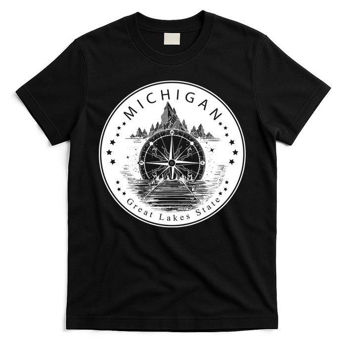 Lake View Compass Michigan Logo T-Shirt