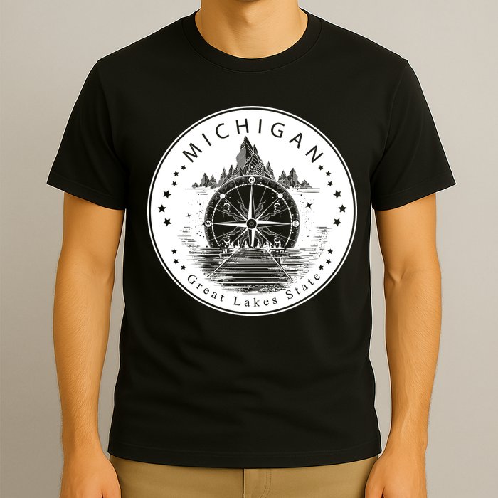 Lake View Compass Michigan Logo T-Shirt