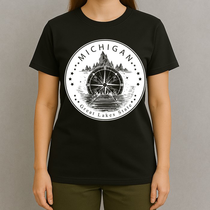 Lake View Compass Michigan Logo T-Shirt