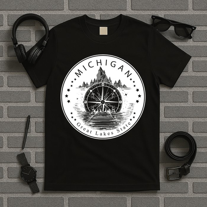 Lake View Compass Michigan Logo T-Shirt