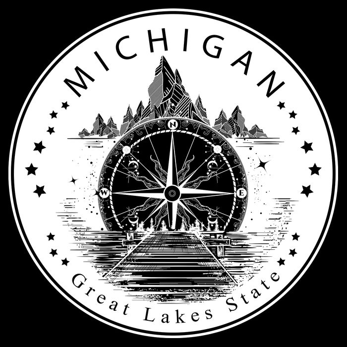 Lake View Compass Michigan Logo T-Shirt
