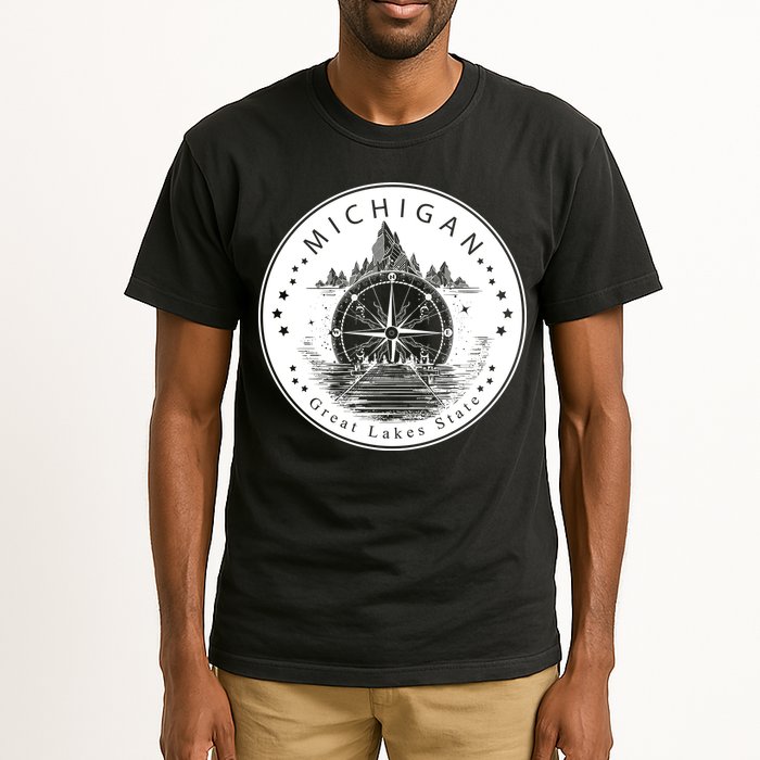 Lake View Compass Michigan Logo Tall T-Shirt