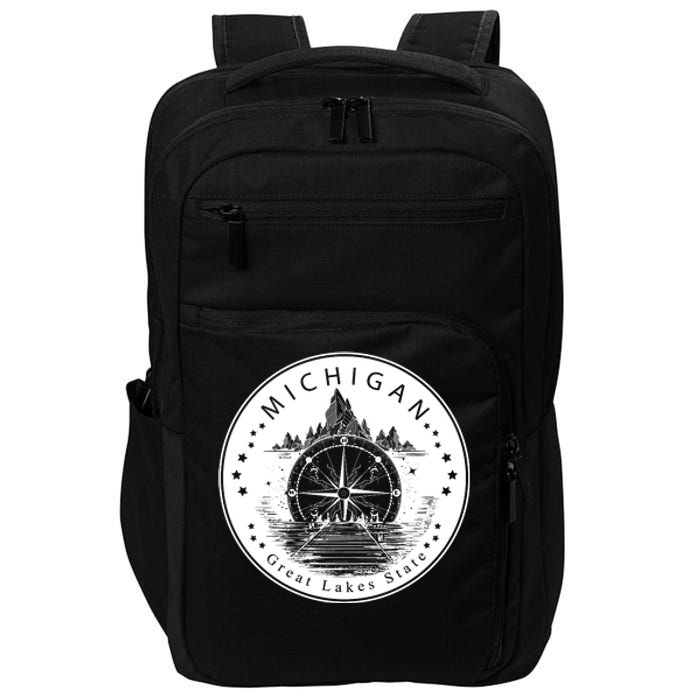 Lake View Compass Michigan Logo Impact Tech Backpack