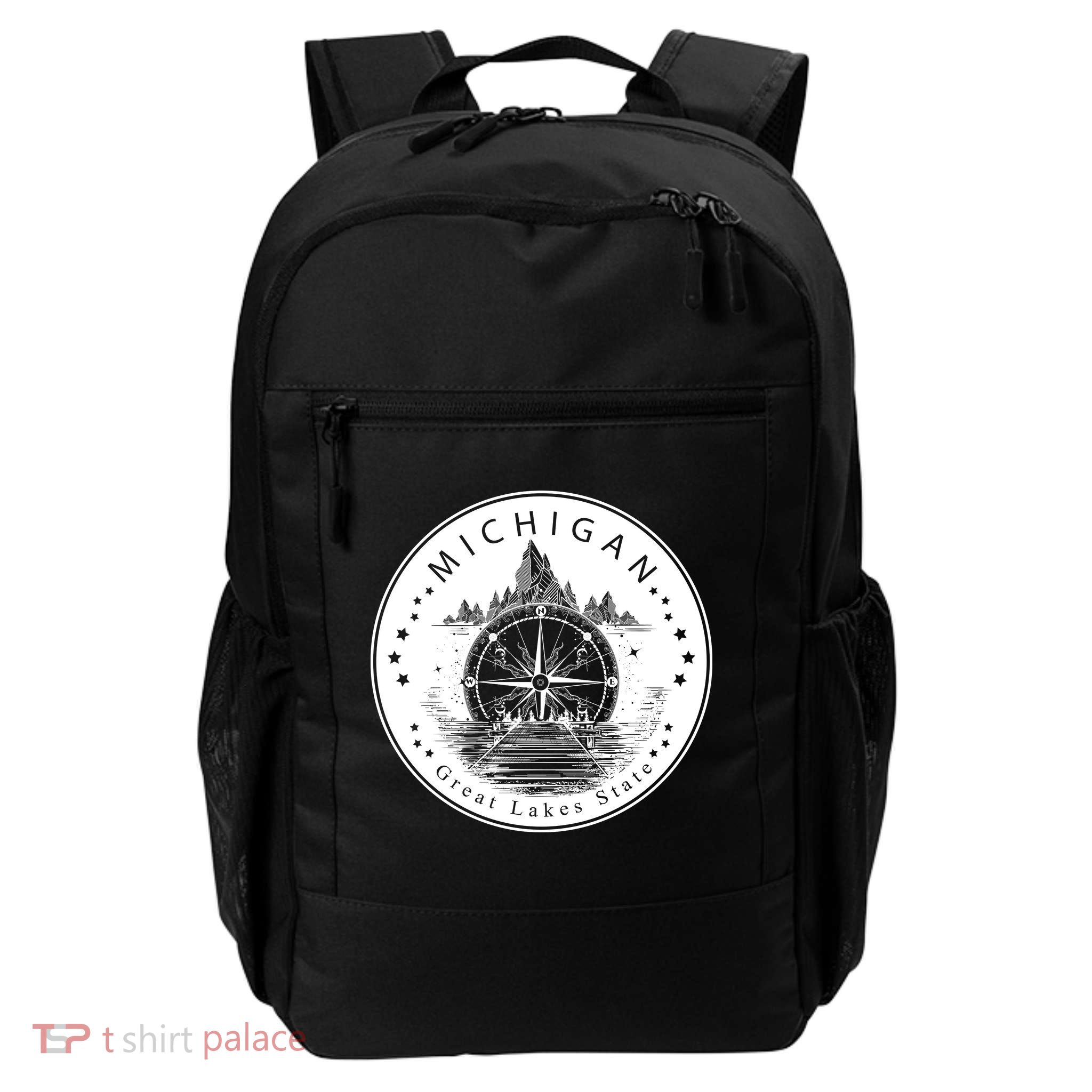 Lake View Compass Michigan Logo Daily Commute Backpack