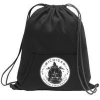 Lake View Compass Michigan Logo Sweatshirt Cinch Pack Bag