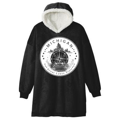 Lake View Compass Michigan Logo Hooded Wearable Blanket