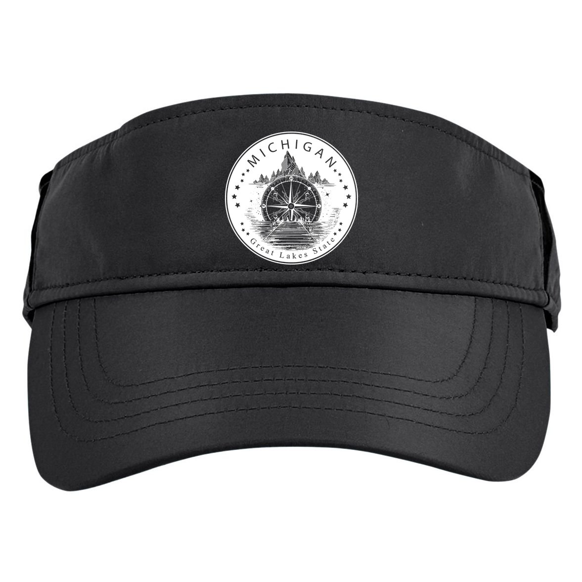 Lake View Compass Michigan Logo Adult Drive Performance Visor