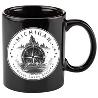 Lake View Compass Michigan Logo 11oz C Handle Ceramic Mug