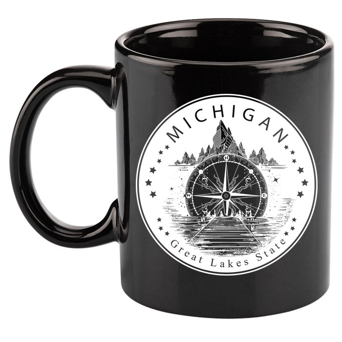 Lake View Compass Michigan Logo 11oz C Handle Ceramic Mug