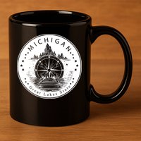 Lake View Compass Michigan Logo 11oz C Handle Ceramic Mug