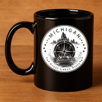 Lake View Compass Michigan Logo 11oz C Handle Ceramic Mug