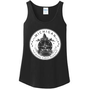 Lake View Compass Michigan Logo Ladies Essential Tank