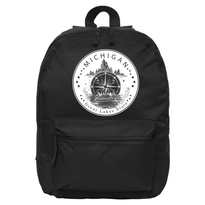 Lake View Compass Michigan Logo 16 in Basic Backpack