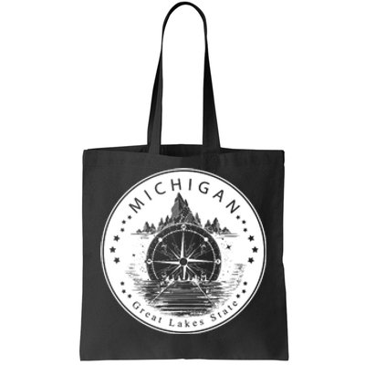 Lake View Compass Michigan Logo Tote Bag