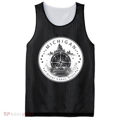 Lake View Compass Michigan Logo Mesh Reversible Basketball Jersey Tank