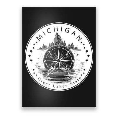Lake View Compass Michigan Logo Poster