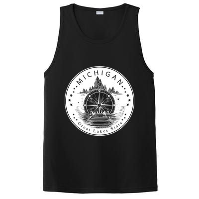 Lake View Compass Michigan Logo PosiCharge Competitor Tank