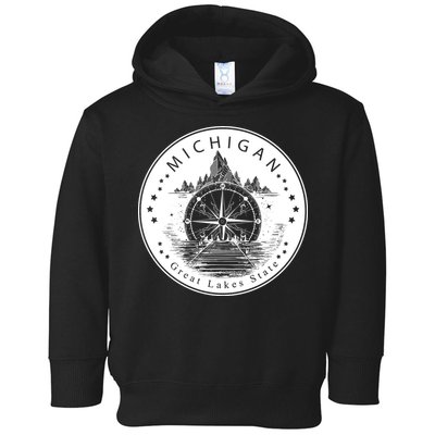 Lake View Compass Michigan Logo Toddler Hoodie