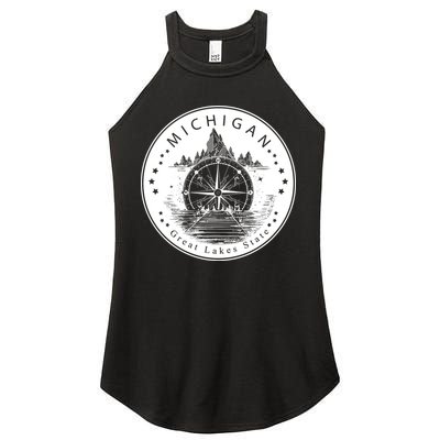 Lake View Compass Michigan Logo Women's Perfect Tri Rocker Tank