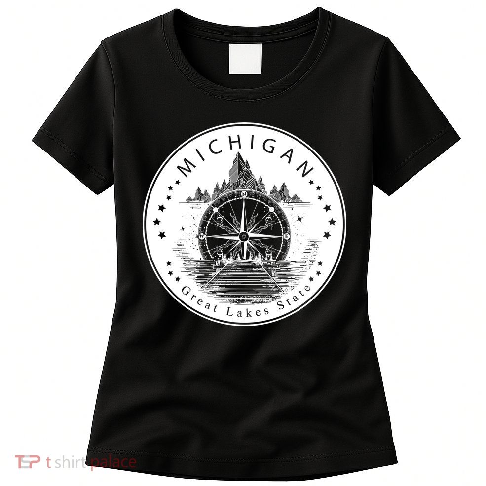 Lake View Compass Michigan Logo Womens T-Shirt