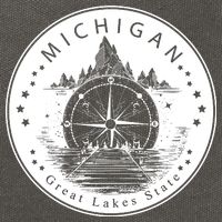 Lake View Compass Michigan Logo Cotton Canvas Backpack