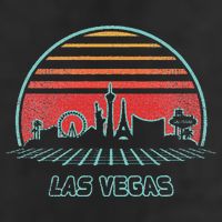 Las Vegas City Skyline Retro 80s Style Adult Drive Performance Visor