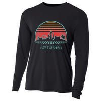 Las Vegas City Skyline Retro 80s Style Cooling Performance Long Sleeve Crew