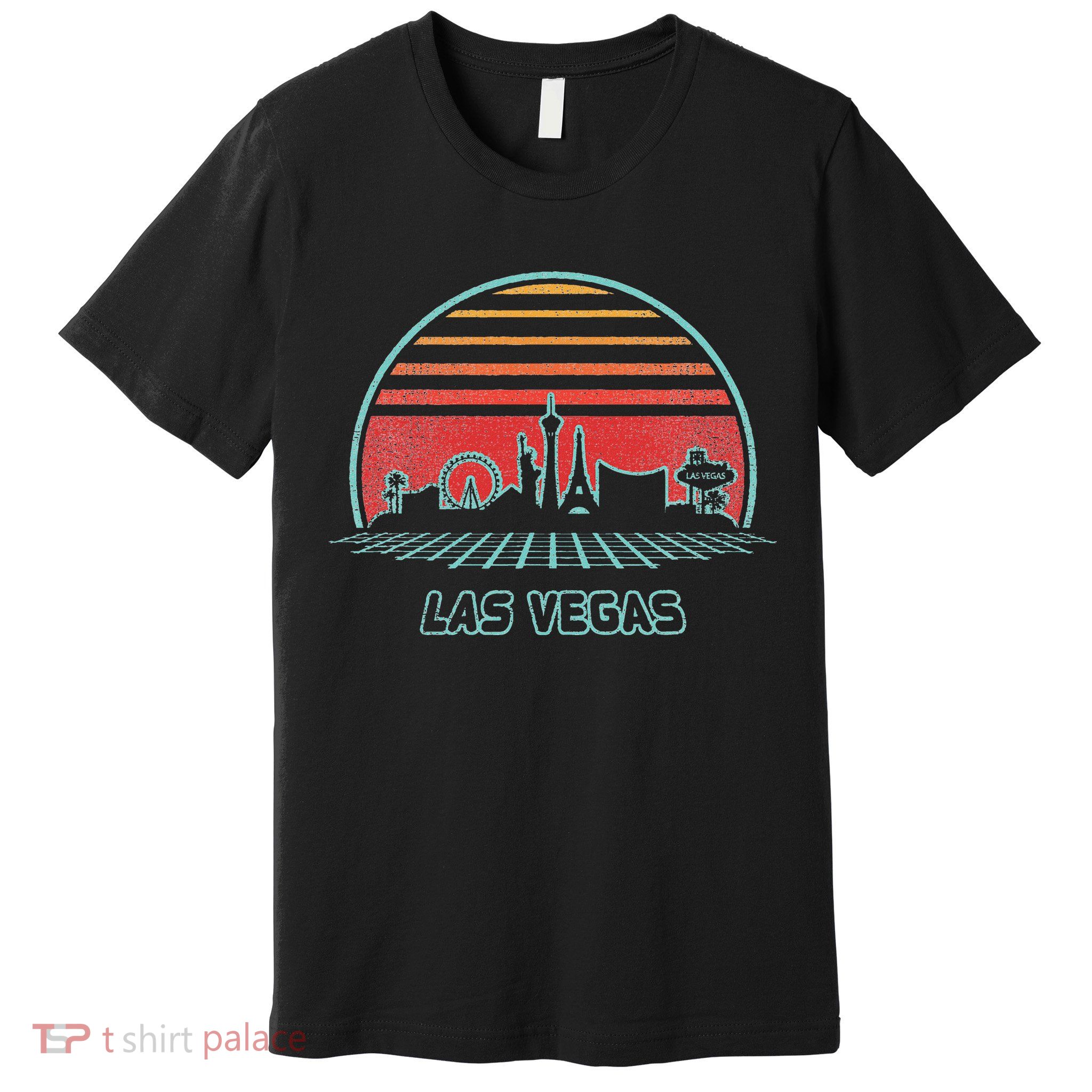 Las Vegas City Skyline Retro 80s Style Premium T-Shirt