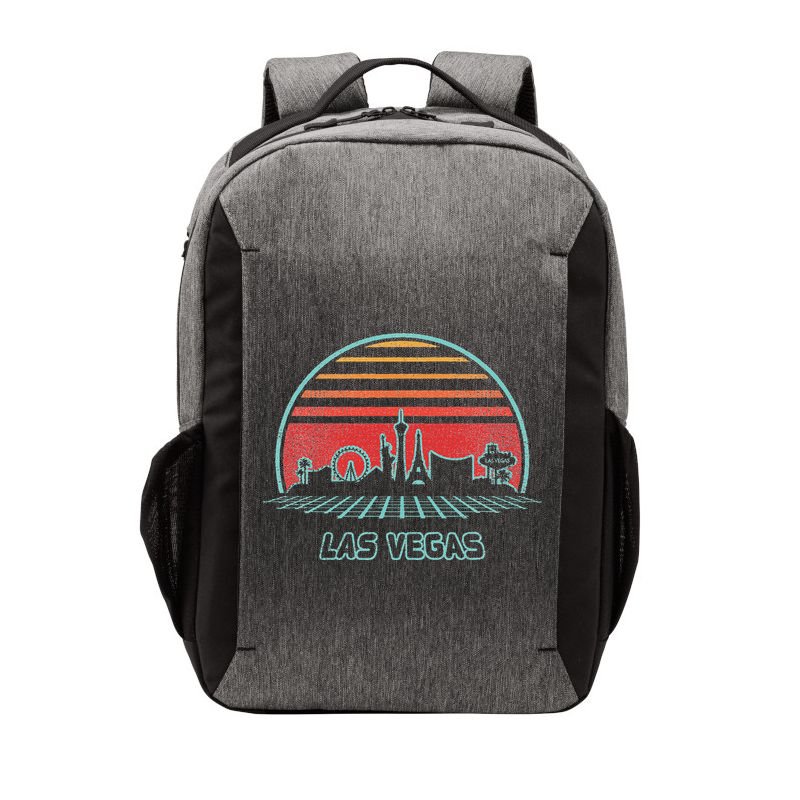Las Vegas City Skyline Retro 80s Style Vector Backpack