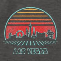 Las Vegas City Skyline Retro 80s Style Vector Backpack