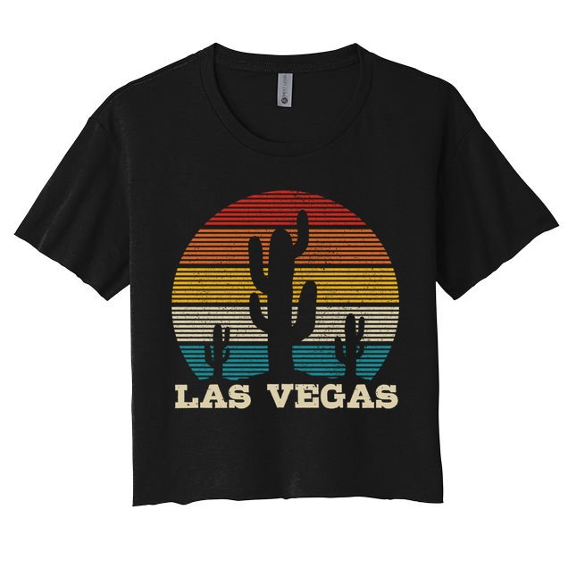 Las Vegas Cactus Vintage Retro Desert Souvenir Gift Crop Top