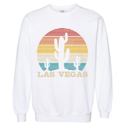 Las Vegas Cactus Vintage Retro Desert Souvenir Gift Garment-Dyed Sweatshirt