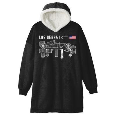 Las Vegas Circuit Us America Formula Racing Race Car Lovers Hooded Wearable Blanket