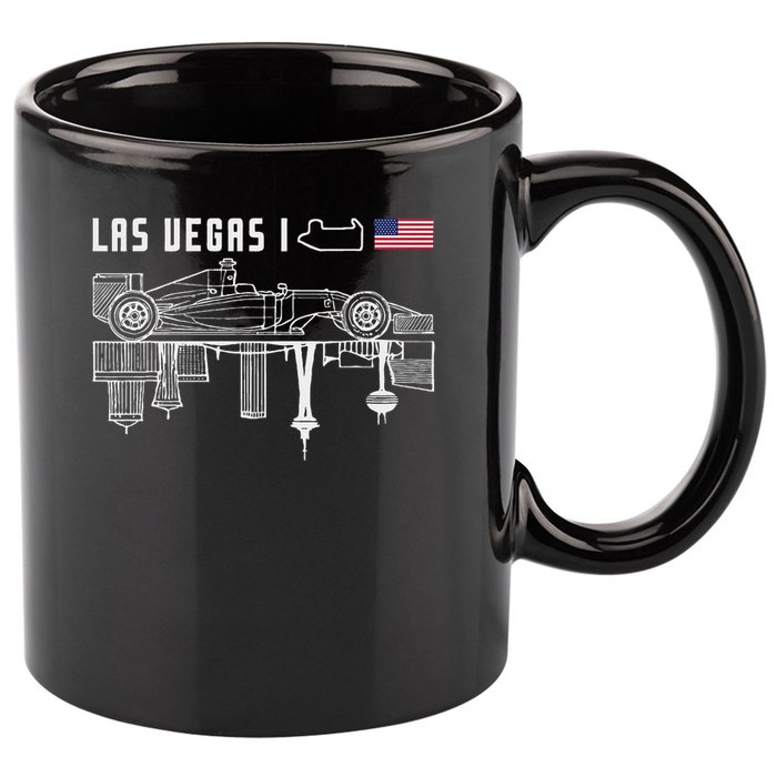 Las Vegas Circuit Us America Formula Racing Race Car Lovers 11oz C Handle Ceramic Mug