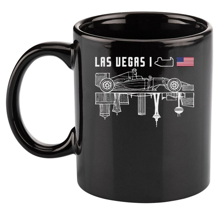 Las Vegas Circuit Us America Formula Racing Race Car Lovers 11oz C Handle Ceramic Mug