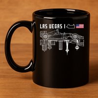 Las Vegas Circuit Us America Formula Racing Race Car Lovers 11oz C Handle Ceramic Mug