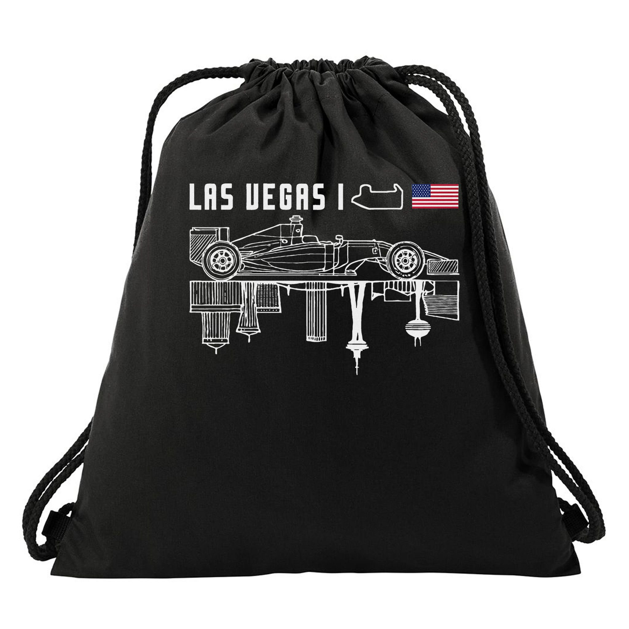Las Vegas Circuit Us America Formula Racing Race Car Lovers Drawstring Bag