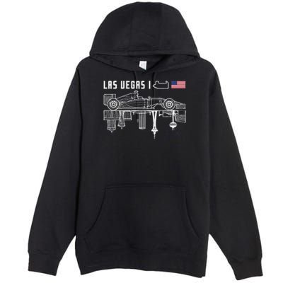 Las Vegas Circuit Us America Formula Racing Race Car Lovers Premium Pullover Hoodie