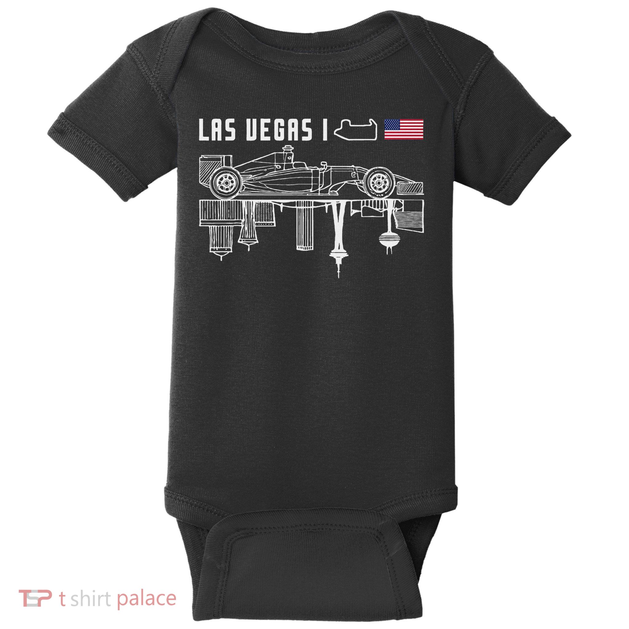 Las Vegas Circuit Us America Formula Racing Race Car Lovers Baby Bodysuit
