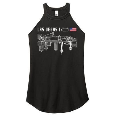 Las Vegas Circuit Us America Formula Racing Race Car Lovers Women's Perfect Tri Rocker Tank