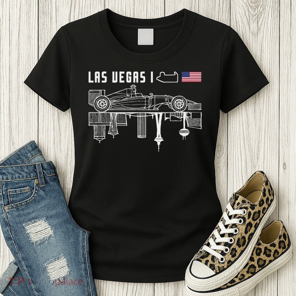 Las Vegas Circuit Us America Formula Racing Race Car Lovers Womens T-Shirt